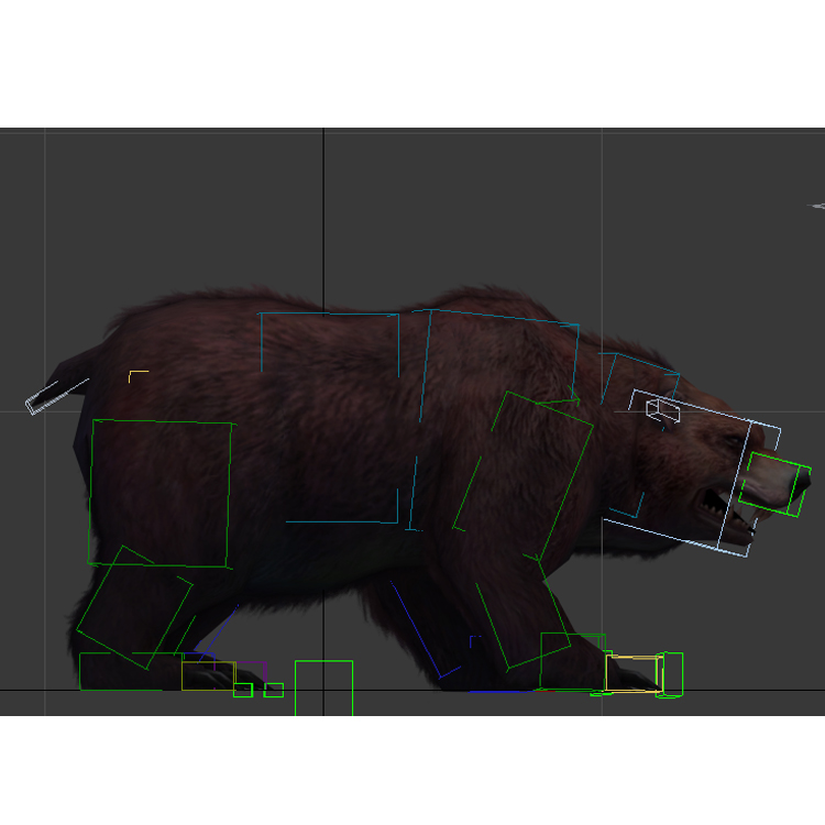 (Animal-0018) -3D-Monster Bear-Injured-left
